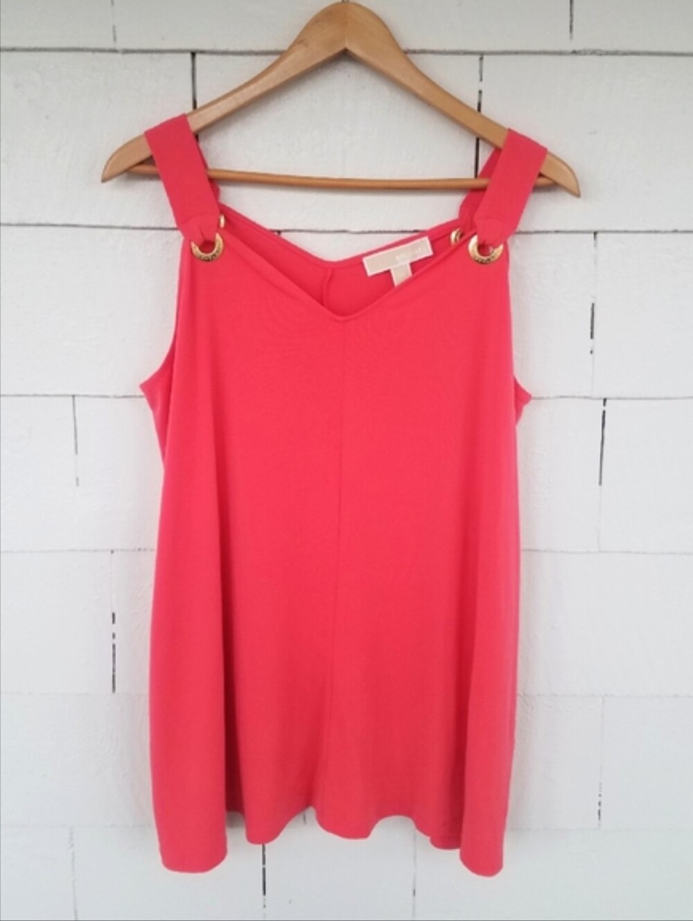 NWT Michael Kors Pink Gold Ring Tank Top Size 0X